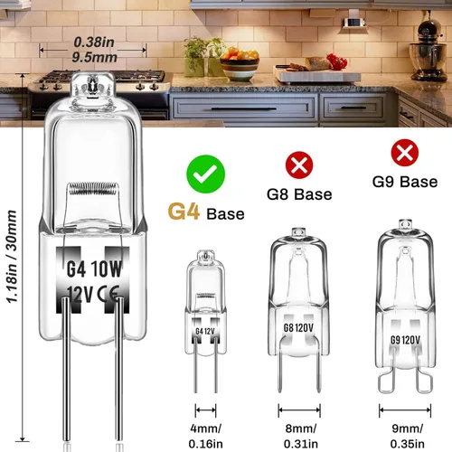 Vista 3 de Bombillas halógenas de 10 W 12 V - 10 paquetes de bombillas halógenas G4 de larga duración, de alto rendimiento, regulables con base G4 de doble