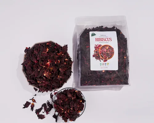 Vista 2 de Flores secas de hibisco de 1 libra (16 onzas) – Hoja suelta de té de hibisco totalmente natural Pétalos enteros secos con triple limpieza Flor