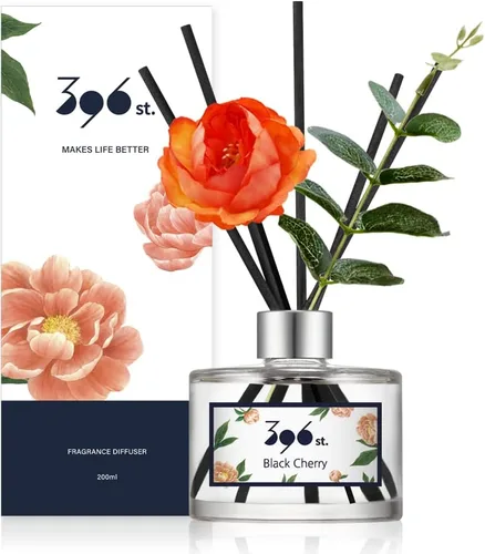 Vista 9 de 396 st. juego de difusor de aceite con varillas de junco de flores de aliento de bebé preservadas, rosa roja, 200ml (6.7oz) / juegos de difusor