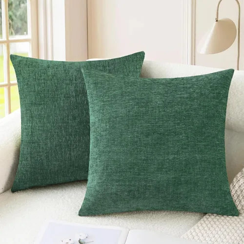 Vista 75 de CaliTime - Paquete de 2 fundas de almohada acogedoras para sofá, decoración del hogar, felpilla suave teñida sólida, 16 x 16 pulgadas, marrón Marrón