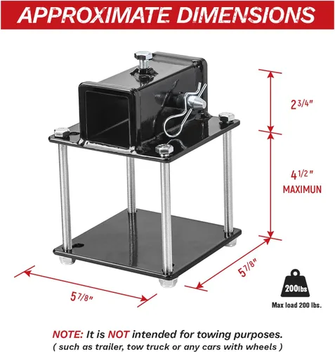 Vista 3 de AA Products - Adaptador de enganche de parachoques para caravana, receptor de 2 pulgadas, apto para remolque de viaje de 4 a 4.5 pulgadas