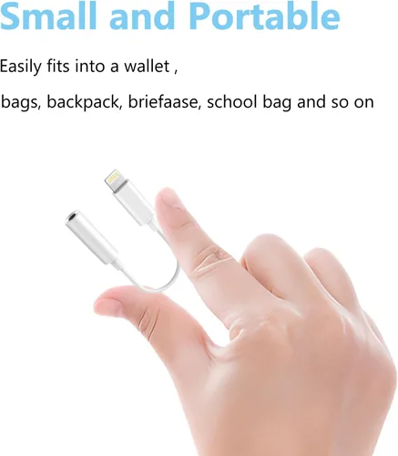 Vista 6 de [Certificado MFi de Apple] Paquete de 2 adaptadores de audio auxiliar Lightning a 3.5mm, dongle convertidor de conector de auriculares para iPhone