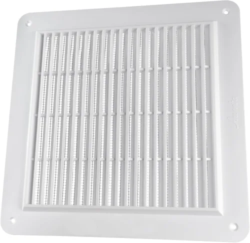 Vista 9 de Vent Systems Cubierta de ventilación de plástico blanco de 10 x 10 pulgadas (tamaño exterior) - Rejillas duraderas de pared y techo con malla