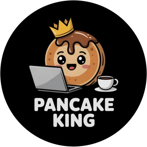 Vista 3 de Pancake King Funny Breakfast Lover Programmer Men Women Kids PopSockets Adhesive PopGrip