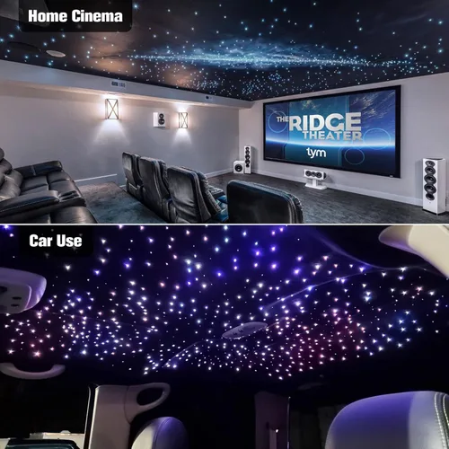Vista 9 de CHINLY Starlight - Kit de luces de fibra óptica, 550 unidades, 13.1 pies, 0.02 pulgadas, 16 W, modo de música, Bluetooth, control remoto, control