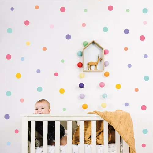 Vista 10 de Calcomanías de pared de estrellas coloridas para dormitorio de niños y niñas, calcomanías de pared de estrellas extraíbles de tamaño mixto