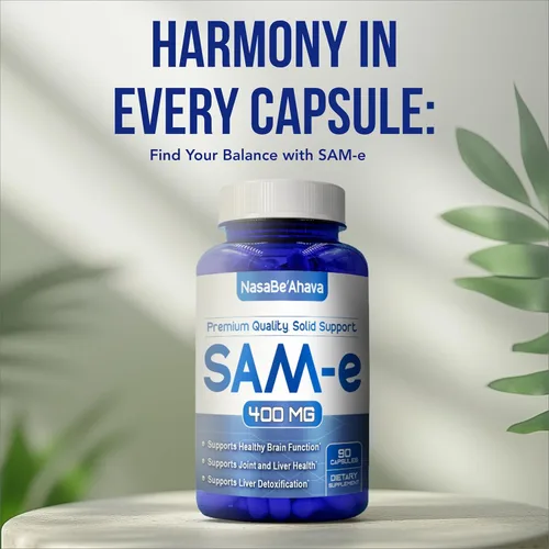 Vista 7 de SAM-E Suplemento de 400 mg Fácil absorción S-adenosil-L-metionina SAM-e 400mg para suplemento de apoyo óseo y estado de ánimo Fabricado