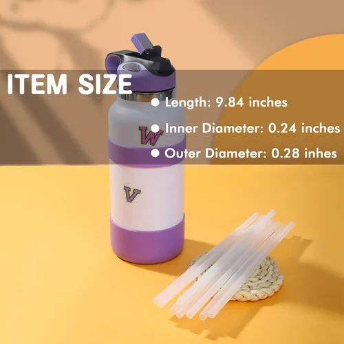 Vista 3 de 11 popotes de repuesto Miracredo para botella de boca ancha Hydro Flask, con tapa de popote Hydro Flask, apto para Thermoflask, popotes para boca