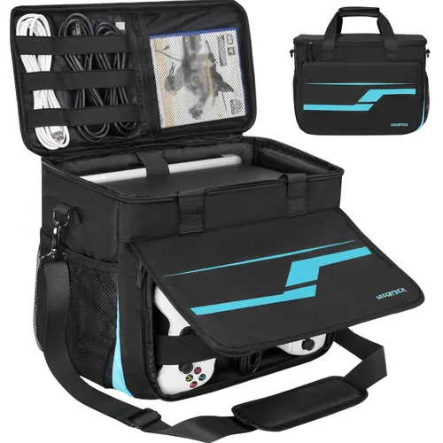 Travel Carrying Case Compatible with Xbox Series XS, Portable Storage Game Bag with Extra Console Protection Padded Strap, Multiple Pockets for