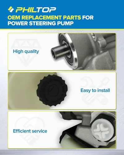 Vista 533 de PHILTOP Bomba de dirección asistida 21-5260 OE apta para Elantra 2001-2005, Tiburon 2003-2008, bomba de asistencia de dirección 571002D100