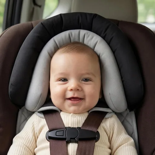 Vista 3 de Pro Goleem Soporte de cabeza para asiento de coche para bebé, suave inserto para asiento de coche para bebé, soporte de cabeza para asiento de coche