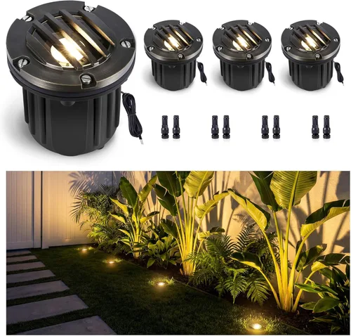 Vista 32 de Gardenreet Lámpara de pozo de latón - Iluminación LED de 12V Ip65 para paisajes al aire libre, lámpara de repuesto impermeable de bajo voltaje