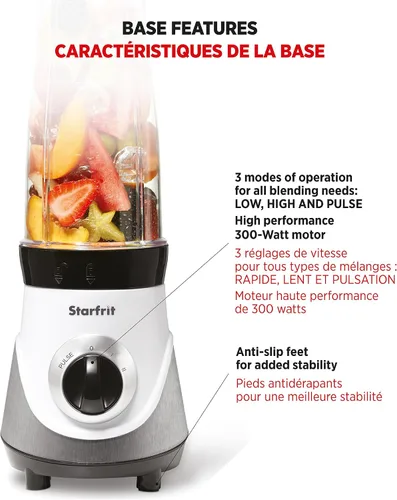 Vista 7 de Starfrit Licuadora personal, con dos tazas, dos cuchillas 024300-004-0000