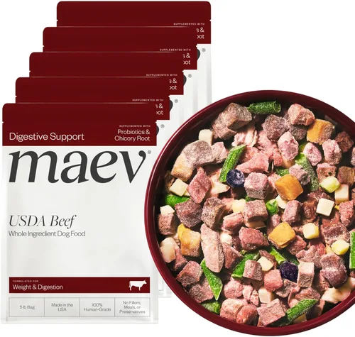 Vista 15 de Maev Alimento para perros de carne de res de grado humano, fórmula para peso y digestión, ingrediente entero, sin gluten, alto en proteínas