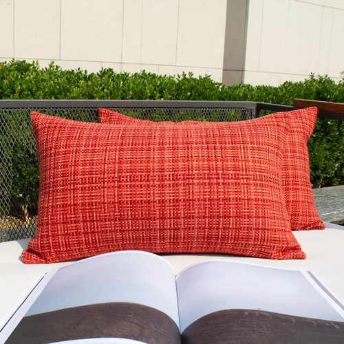 Vista 68 de Kevin Textile - Juego de 2 fundas de almohada decorativas para exteriores, impermeables, para jardín, patio, tienda de campaña, sofá, de 16 x 16