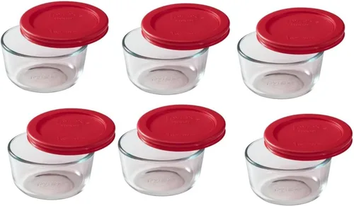 Pyrex, juego de recipientes de vidrio para almacenamiento de alimentos con rapas, 1 taza
