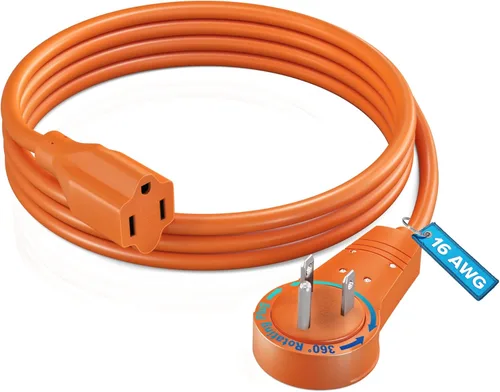 Vista 33 de Maximm Cable de extensión de enchufe plano giratorio de 360° de 0.5 pies, cable de alimentación de 3 clavijas, cable de alimentación de 16 Awg