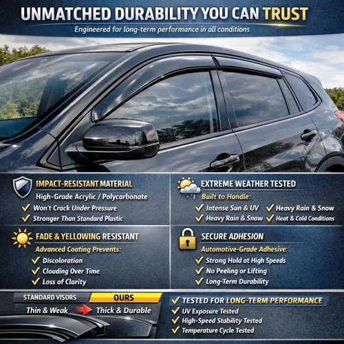 Vista 5 de 2011-2021 Deflectores de Visera Adhesiva para Ventana Lateral para Jeep Grand Cherokee, Protectores de Lluvia Oscurecidos en Tono 2012 2013 2014
