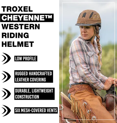 Vista 2 de Troxel Cheyenne Rugged Horse Riding Helmet, Low-Profile, Self-Adjustable Design, Safety Horseback Riding Gear
