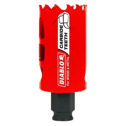 Vista 12 de Sierra de agujero de dientes de carburo Diablo para madera y metal - Compatible con el sistema de mandril Snap-Lock Plus, expulsión de tapón sin
