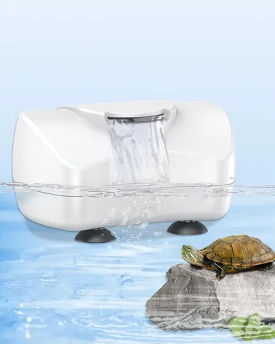 Pawfly Mini filtro de tortuga de 80 GPH de 4 W para tanques de 1 a 10 galones, filtro de tanque de tortuga de biofiltración de bajo nivel de agua,