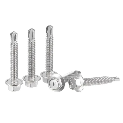 Vista 8 de uxcell Tornillos autoperforantes con cabeza de arandela hexagonal, #12 x 1 1/2 "410 Tornillo de chapa autoperforante de acero inoxidable 410, 50
