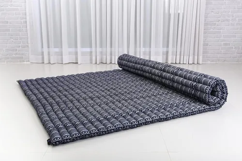 Vista 708 de Leewadee colchón tailandés enrollable para cama de invitados, tapete de yoga, para masaje tailandés, ecológico, orgánico y natural.