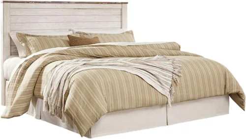 Vista 10 de Ashley Furniture Signature Design - Cabecero de panel completo Willowton – Estilo Contemporáneo – Tamaño Queen - Color Blanco.