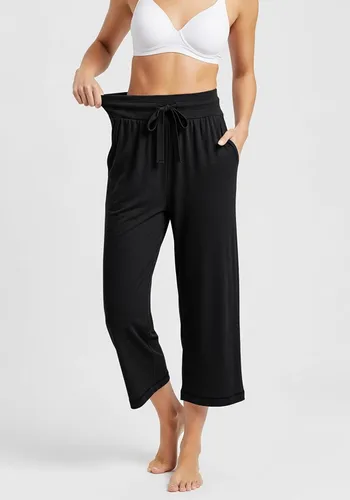 Vista 5 de Sexy Basics Pantalones capri de algodón de rizo francés ultra suave para mujer, pantalones con cordón y bolsillos, varios paquetes