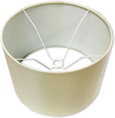 Vista 3 de Royal Designs, Inc. HB-641UT-9BG Pantalla de lámpara de tambor poco profundo con tapiz, Uno Fitter, 8 x 9 x 7, beige