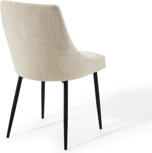 Vista 15 de Modway Viscount - Juego de 2 sillas de comedor tapizadas de tela, color blanco y negro