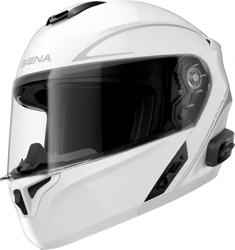 Vista 7 de Sena Outrush R Casco Modular para Motocicleta Bluetooth con Sistema de Intercomunicador (Negro Mate, L)