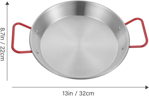 Vista 7 de Paella de acero inoxidable 7.9 in Corea fideos Ramen Olla con asa de fondo plano Sartén para freír olla caliente Olla de pasta olla instantánea