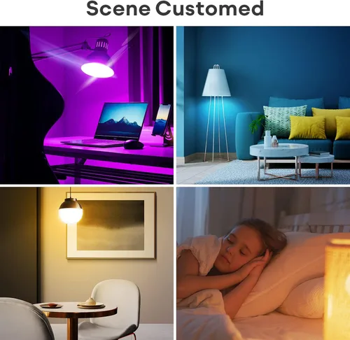 Vista 8 de VOCOlinc Bombilla inteligente funciona con Apple Homekit, Alexa, Google Home, bombillas inteligentes WiFi regulables, 850 lúmenes, bombilla LED