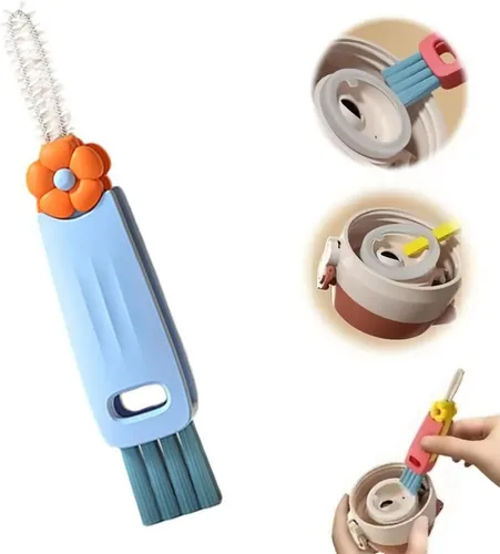 Vista 9 de Cepillo de limpieza 3 en 1 para tapas de tazas, nuevo cepillo multifuncional para botellas, limpiador de huecos de tapa de tazas, herramientas