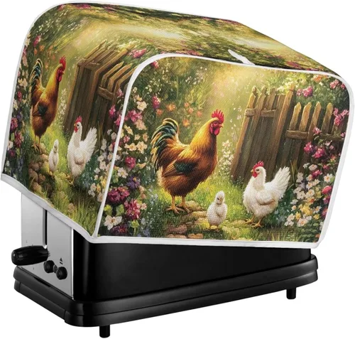 Vista 13 de Doojoayie Cubierta para tostadora de gato negro, cubierta para electrodomésticos, 2 rebanadas, a prueba de polvo, protección para la mayoría