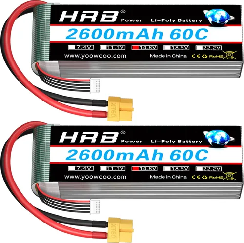 HRB Batería Lipo XT60 60C 14.8V RC Lipo compatible con RC Car RC Airplane RC Truck RC Boat