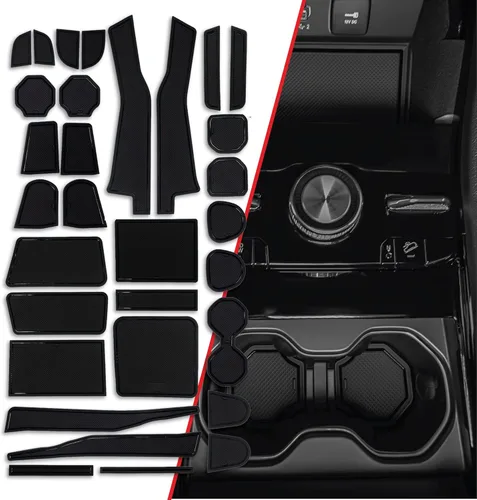 Vista 5 de CupHolderHero Compatible con accesorios Jeep Wrangler JK 2011-2017, insertos interiores antideslizantes antipolvo, tapetes de revestimiento