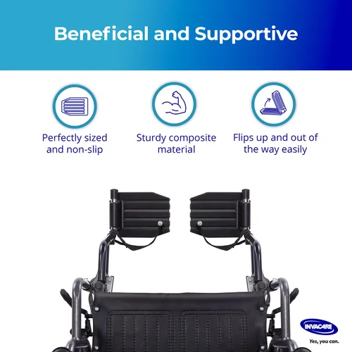 Vista 5 de Invacare T93HCP Reposapiés Hemi para silla de ruedas con reposapiés compuesto y lazo para el talón para silla de ruedas, par
