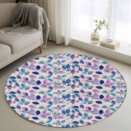Vista 12 de 2x3 Door Mat, Green Leaves Non-Skid Rubber Backing Large Rectangle Rugs - Living Room Bedroom Home Office, Botanical Abstract Color Retro Plants