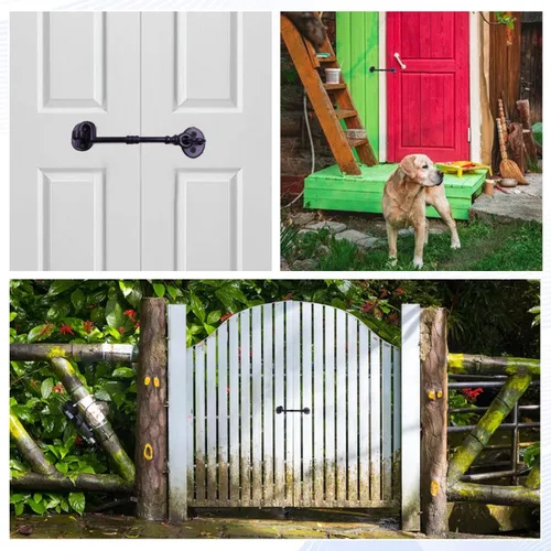 Vista 6 de The Metal Magician Pestillo de gancho de ojo de cabina de hierro fundido para puertas y puertas de 7 pulgadas