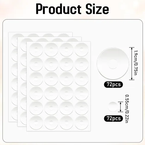 Vista 4 de 72 empuñaduras de silicona antideslizantes para plantillas de colcha, reglas de acolchado, anillos de respaldo adhesivos