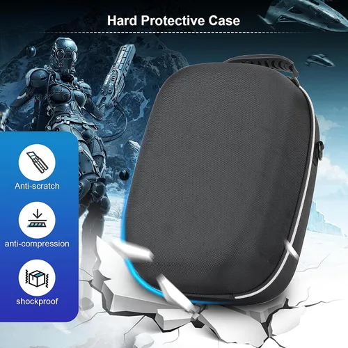 Vista 5 de QYCHHJ Hard Carrying Case for PlayStation VR2 All-in-One VR Gaming Headset and Touch Controllers, Portable Travel Cover Storage Bag with Shoulder