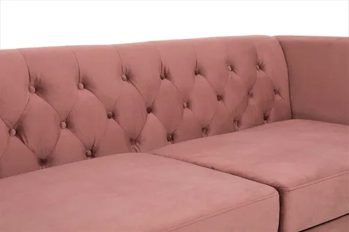 Vista 3 de Muebles modernos clásicos capitoné de tres plazas tapizados de tela de terciopelo para habitación, cómodos sofás de oficina, mini sofás, asiento