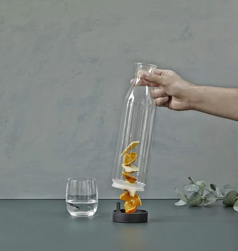 Vista 4 de Jarra infusora de agua, botella para servir de infusión de frutas, hierbas y verduras, recipiente de vidrio para agua infundida con sabor