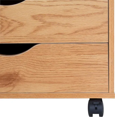 Vista 78 de Naomi Home Cómoda de 5 cajones para dormitorio, alta y elegante, con ruedas y estantes de almacenamiento, pequeña para guardarropa, para maquillaje