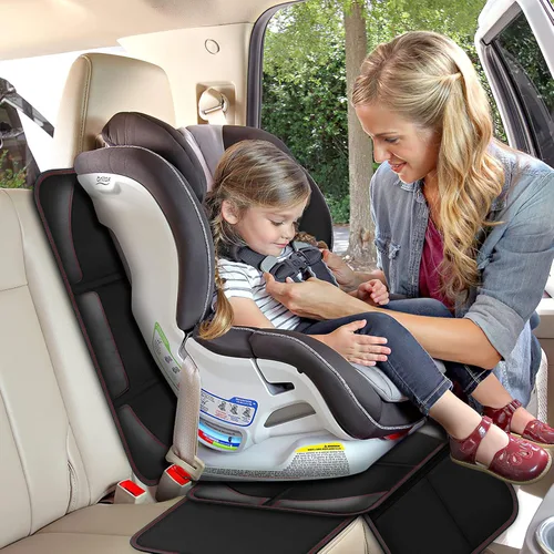 Vista 4 de Fundas protectoras de asiento de automóvil, tapete para asiento de automóvil infantil, tela 600D, impermeable, antideslizante, acolchado más grueso