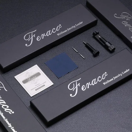 Vista 8 de Feraco Pulsera magnética para hombre, efectiva pulsera magnética de acero de titanio con herramienta de tamaño, color negro