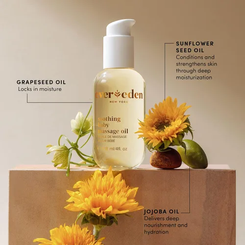 Vista 9 de Evereden Aceite de masaje protector para bebés, 4 onzas, aceite de bebé para recién nacido, cuidado limpio y suave del bebé, no tóxico y sin