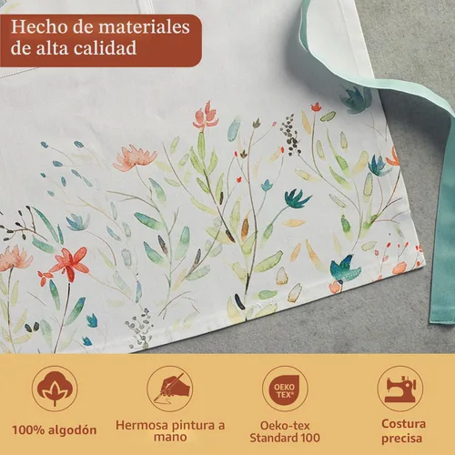 Vista 3 de Maison d' Hermine 100% Cotton Apron for women with Pocket Kitchen Chef Apron for Men Cooking Mothers Day Gifts